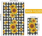 Sunflower Kitchen Towels, You are My Sunshine Dish Towels Set of 2, Farmhouse Sunflower Kitchen Decor, Summer Floral Buffalo Plaid Yellow Hand Towels for Housewarming (18x26 Inches)