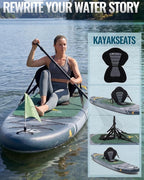 10'6''x33''Inflatable Stand Up Paddle Board, 400lbs Extra Wide Blow Up Paddle Board with Kayak Seat, Premium SUP Accessories Kit & Backpack, Non-Slip Stable Deck Boat for Yoga Fishing Surf