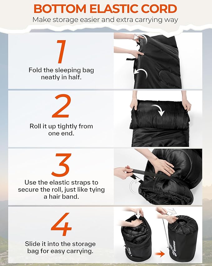 Sportneer Sleeping Bags for Adults, 0 Degree Sleeping Bag XL Flannel Winter Cold Weather Sleeping Bag with Detachable Hood Compression Sack for Camping, Backpacking, Hiking