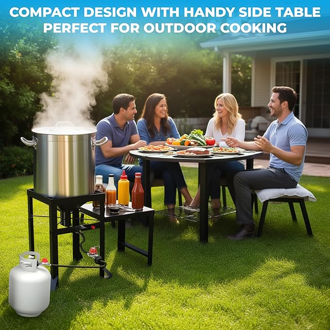 Propane Gas Burners – Single & Double Burner Outdoor Stoves for Camping & BBQ (130,000BTU Dual Jet Burner)