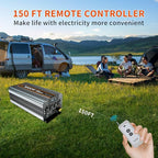 Power Inverter DC 48V to AC 110V/120V Converter with LCD Display, Wireless Controller, Cable Pair,AC outlets USB.RV Travel,Suitable for Camping,and Off-Grid Solar Systems (5000w -48v)