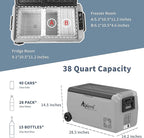 Alpicool T36 Dual Temperature Control 12 Volt Refrigerator 38 Quart Portable Car Fridge Freezer (-4°F~68°F) for Truck, RV, Boat, Camping and Travel