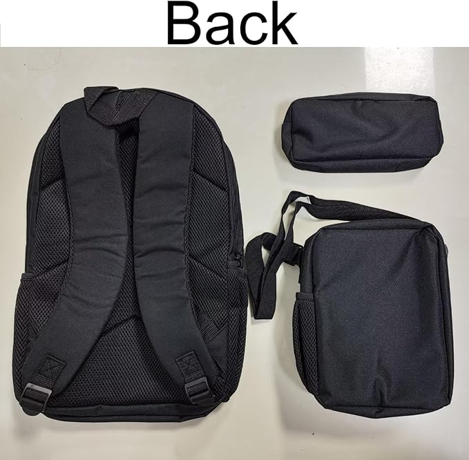 3 In 1 Funny Purple Monster Backpack for School Boys Lightweight Boys Bookbag Age 8-10 17 Inch Large Capacity Teens School Bag and Lunch Kit for Back to School Travel Hiking Rucksack
