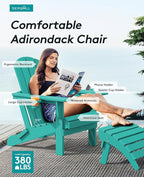 SERWALL Adirondack Chair with Cup Holders - Composite Adirondack Chairs Set of 4 HDPE Outdoor Chairs All Weather Use- Aruba