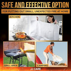 JJ CARE Fire Blanket – 14 Packs with Hooks and Gloves – 40"x40"-Emergency Fire Blanket for Home & Kitchen, High Heat Resistant Fire Suppression Blankets for Home Safety, Kitchen, and Camping