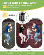 KingCamp Sleeping Bag for Adults, Cold Weather & Warm Extra Wide Big & Tall XL Portable Waterproof Flannel Sleeping Bags, Essentials Gear Accessories for Camping Backpacking Hiking Indoor & Outdoor