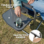 TIMBER RIDGE Lightweight Oversized Camping Chair, Aluminum Directors Chair with Side Table for Outdoor Camping, Lawn, Picnic and Fishing, Supports 400lbs, Black 2PCS