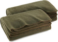 Ever Ready First Aid Olive Drab Green Warm Fire Retardant Blanket, 66" x 90" (80% Wool) – US Military Style, Heavy-Duty Survival & Emergency Blanket for Camping, Hunting, Outdoors & Home Use - 2 Pack