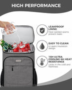 BAGLHER Lightweight Insulated Cooler Backpack - 30 Cans, Leak-Proof for Lunch, Picnic, Hiking, Camping Trips