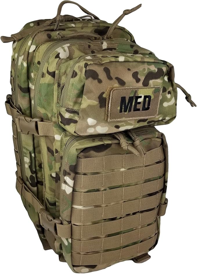 Luminary Tactical Trauma Kit Fully Stocked First Aid Kit Backpack EMS/EMT First Responder Medical Bug Out Bag for Preppers Professionals and Outdoorsman (Woodland Camo)
