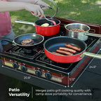 Koblenz Victoria 4-Burner Gas Stove, Portable, Porcelain Cover and Four 16,000 BTU Burners, Bronze Stove For Propane Gas, 20.8" x 24.6" x 5.12", Perfect for Outdoors and Camping, PFK 400A