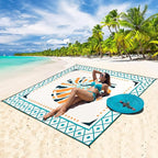 Beach Blanket Waterproof Sandproof Extra Large Beach Mat 79" X 83"/120"x108"for 1-8 Adults Quick Drying Durable Outdoor Picnic Mat for Beach Travel Camping Hiking