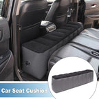 Car Air Inflation Mattress 51.18"x11.02"x16.54" Comfortable Rear Seat Air Travel Bed Car Sleeping Mat for Napping Travel Black Gray
