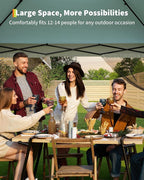 Canopy Tent 13x13 ft, Pop Up Gazebo One-Push Setup with 4 SandBags for Backyard Parties and BBQs, Mosquito Netting & Height Adjustable - Lake Blue