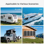 200W Flexible Solar Panel Kit (2x100W), Heat-Reflective White Backsheet, Marine-Grade ETFE Solar Panel, IP68 Waterproof for Motorhome, Boat, Van, Camper, White RVs
