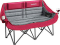 Oversized Double Camping Chair, Folding Loveseat Camping Couch with Pocket, Cup Holder and Carry Bag, Heavy Duty Portable Camping Chairs for Adults, Fishing, Sports, Trip, up to 660lbs, Red