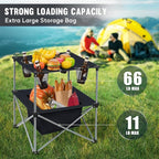 Portable Folding Camping Table Lightweight Outdoor Picnic Table with 4 Cup Holders & Storage Case Collapsible Tailgating Table for Camping Backyard Grill Outdoor Concerts
