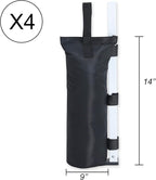 ABCCANOPY 100 LBS Extra Large Canpoy Sand Bags for Ez Pop up Canopy Tent Outdoor Instant Canopies, 4-Pack, Black (Without Sand)