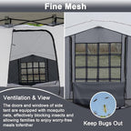 KAMPKEEPER 2 Person Canopy Side Tent, Camping Tent for 10x10 Canopies, Easy Up Cube Tents Gazebo Room with Mesh Window for Camping, Storage, Events(Canopy Not Included)