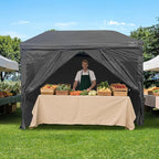 KAMPKEEPER 5pcs Sidewalls for 10X10 Commercial Instant Canopy Tent, Converts Canopies into Tent for Camping with Removable SUV Tailgate (Canopy Pole/Shelter NOT Included) (Black)