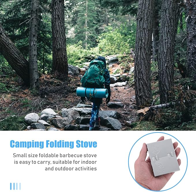 Solid Fuel Tablet Pocket Stove, Backpacking Folding Pocket Stove Outdoor Travel Portable Stove Ultralight Alcohol Camping Stove For Hiking, Camping