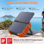 BROWEY Portable Power Station, 1000W Solar Generator with Built-in Solar Panel, 614WH/192000mAh LiFePO4 Battery Pack, AC/DC/USB/PD Outputs, for Outdoor Camping, RV Travel, Emergency Preparedness