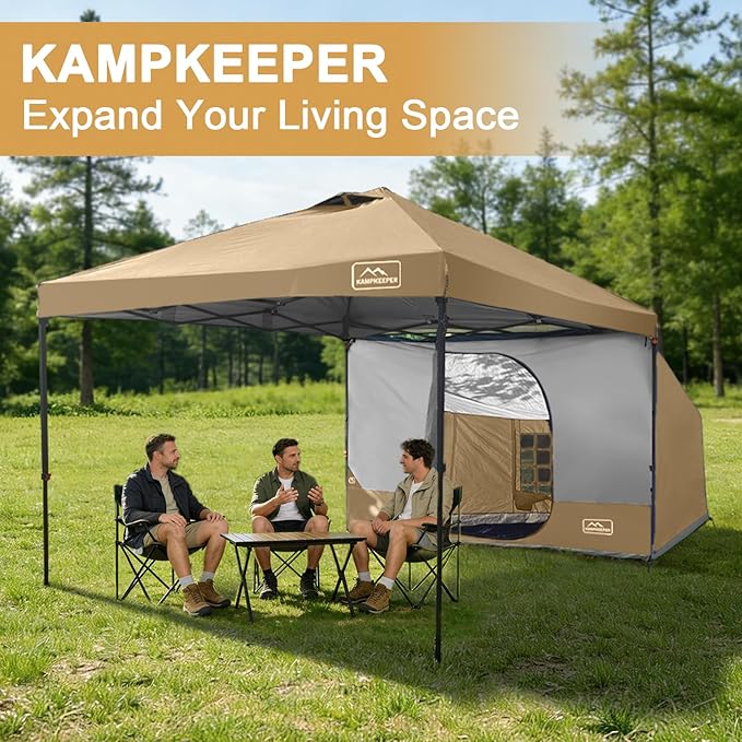 KAMPKEEPER 2 Person Canopy Side Tent, Camping Tent for 10x10 Canopies, Easy Up Cube Tents Gazebo Room with Mesh Window for Camping, Storage, Events(Canopy Not Included)