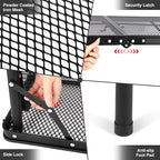 RedSwing Folding Grill Table with Extension Space, Adjustable Height Portable Large Stand Camp Table for Outdoor Indoor Camping Picnic BBQ, Black with Side Panels