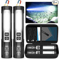 Rechargeable Flashlights High Lumens - Super Bright Small Pocket Magnetic Flashlight, 8 Modes LED Tactical Flash Light, Dual Button Powerful Work Light for Car,Home,Camping,Emergency (2, Pure Black)