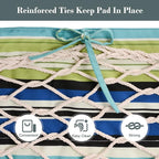 SUNCREAT Outdoor Double Hammock Pad, Soft Comfortable Polyester Pad, Green Stripes