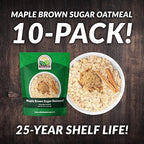 Valley Food Storage Maple Brown Sugar Oatmeal | 10-Bag Bucket, 100 Servings | Premium Emergency Food Supply, 25 Year Shelf Life | Survival Breakfast Food for Prepper Storage & Camping