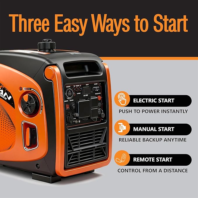 LIFAN 4800W Dual Fuel Inverter Generator with Electric Remote Start, Super Quiet 58dB Portable Power Supply, RV Ready 30A TT-30R for Camping & Home Backup, EPA Certified 49-State Model