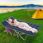 DoCred Folding Camping Cot with Mattress, 2 Pack Heavy Duty Folding Cot for Adults, Portable Sleeping Cot Bed Adults Outdoor Bed with Carry Bag, Travel Camp Cots