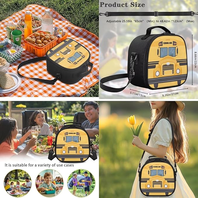Boys Bookbag with Lunch Box Kids School Bus Backpack Elementary Back to School Supplies Back Pack Purse Knapsack for Daycare