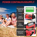 Emergency Radio Hand Crank Solar, AM/FM/NOAA Weather Radio Built-in 20000mah Battery Powered,Type-C Charger,Flashlight, Reading Light,SOS, Compact & Portable for Camping/Emergencies