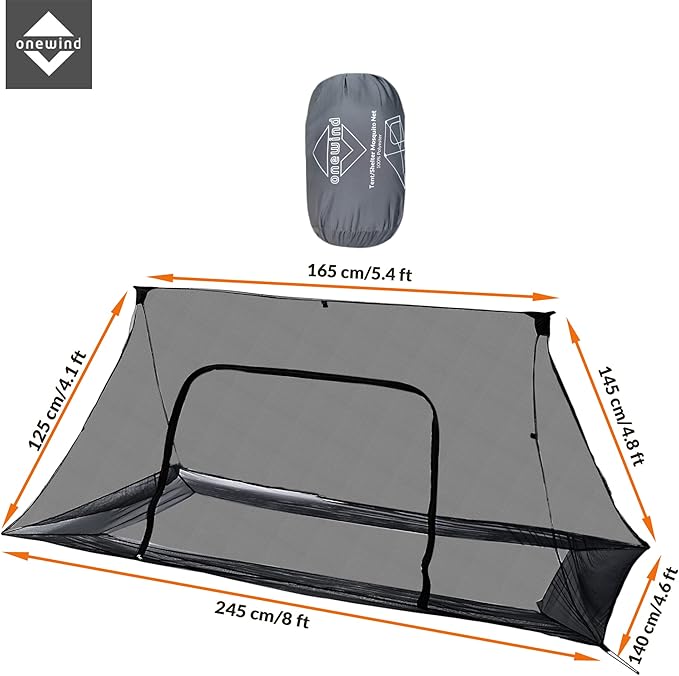 onewind Shelter, Camping Tarp Set Include Emergency Shelter, BugNet and Tent Footprint, Ripstop Silnylon with Silicone PU Coating Survival Shelter Tent for Camping, Hiking, Backpacking