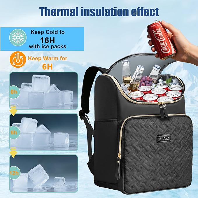 Backpack Coolers Insulated Leak Proof for Women Men, 35 Cans Large Capacity Waterproof Cooler Backpack, Soft Portable Cooler Bag for Beach Travel Camping Picnic Work