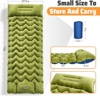 4" Thick Double-Sided Camping Sleeping Pad | Warm Velvet Top, Waterproof Nylon Bottom | Inflatable Mattress for Backpacking & Cold Weather