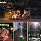 LIT-PaTH LED Camping Lantern, Rechargeable Light with Magnet Base, 4400 mAh, Survival Kit for Emergency, Hurricane, Outage, Large Green, 1 Pack