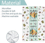 Camping Gifts for Women, Happy Camper Kitchen Towels, Funny Sayings Dish Towels Set of 2 for Camping Lovers, Farmhouse Camping Tent RV Hand Tea Towels for Housewarming Birthday Christmas, 18x26 Inches