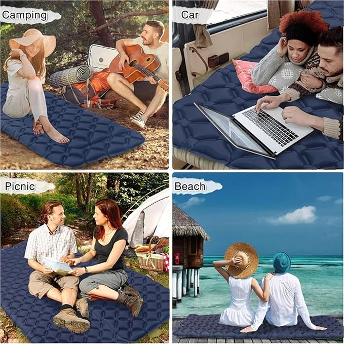 Ultralight Inflatable Camping Sleeping Pad - Portable Outdoor Air Cushion for Hiking Travel Backpacking(Royal Blue)
