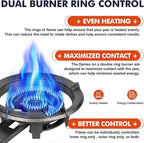 Llamaviva 90,000 BTU Portable Propane Burner Stove Cast Iron Single Burner for Outdoor Wok Cooking 0-20 PSI Adjustable Regulator & 4 ft Hose - Lightweight & Easy to Carry for Camping