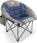 Northroad Folding Compact Camping Moon Chair, Outdoor Padded Saucer Round Chair w/Cup Holder Supports up to 300 lbs for Beach Hiking Fishing Picnic Lawn,Blue