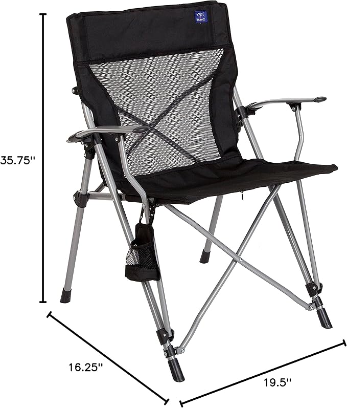 MACSPORTS Hard Arm Tension Chair, Black