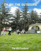 FanttikOutdoor Camping Tent 4/6/8/10 Person Instant Cabin Tent Setup in 60 Seconds with Rainfly & Windproof Portable with Carry Bag for Family Camping & Hiking, Upgraded Ventilation