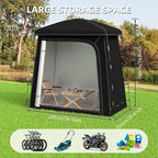 Outdoor Storage Shed Tent, Oversized Bike Storage Tent for 2-3 Bikes, 200X100X190CM Portable Foldable Garage/Garden Storage Tent, Waterproof Anti-uv Outdoor Bicycle Cover
