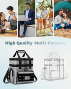 Tactical Lunch Bag & Lunch Box for Men - Large Double Deck Expandable Insulated Soft Adult Lunchbox for Work - Cooler Bag for Beach, Picnic, Camping,Outdoor，Travel (Gray,16L)