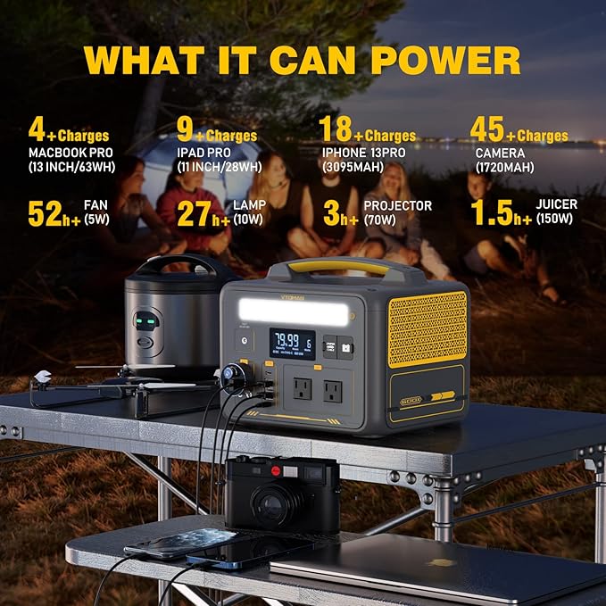 VTOMAN Jump100 88.8Wh/100W+Jump 600X 299Wh/600W Portable Power Station, LiFePO4 Battery Solar Generator for Camping, Hiking, Fishing, Home Backup