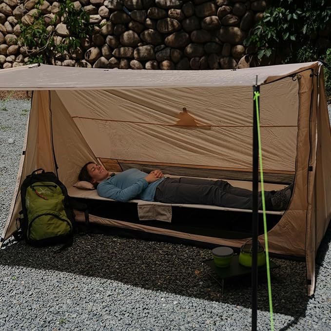 FUNDANGO Ultralight Folding Camping Cot, Extra Long Backpack Lightweight Camping Cots for Adults Portable Cot Bed for Hiking Travel Home Mountaineering, Grey