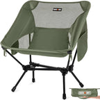 Overmont Ultralight Portable Camping Chair- Lightweight Folding Backpacking Chair, Support up to 330Lbs Compact Beach Chair for Adults with Carry Bag for Backpack Hiking Fishing Outdoor Camp Travel